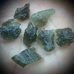 9.5g Total Weight Moldavite Wholesale Lots (7 pcs)