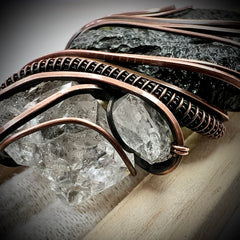 Moldavite & Herkimer Copper Pendant 9.84g