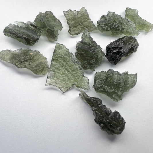 10.5g Total Weight Moldavite Wholesale Lots (11 pcs)