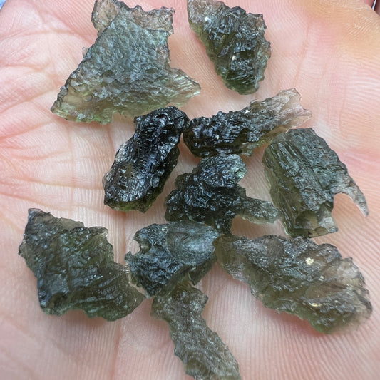 10.5g Total Weight Moldavite Wholesale Lots (11 pcs)