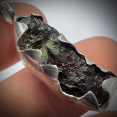 Sterling Silver Moldavite Pendant 2.1g