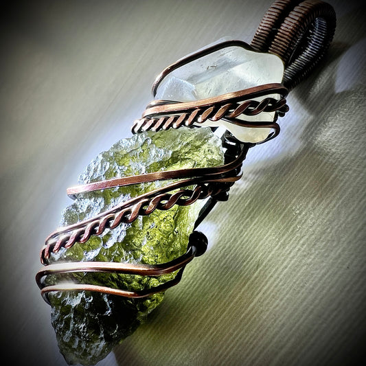 Moldavite & LDG Copper Pendant  5.2g
