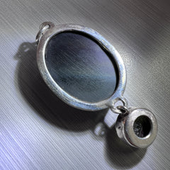 Bezel set Faceted Moldavite & Obsidian Silver Pendant