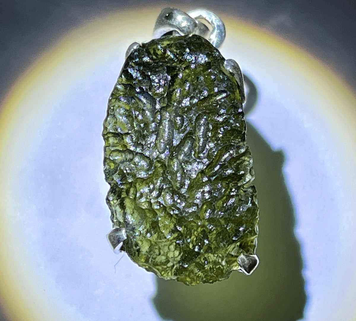 5.37g Moldavite, Sterling Silver Pendant