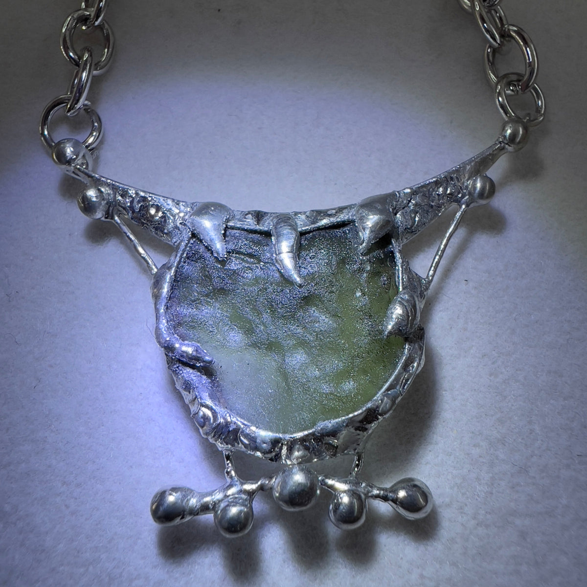 Soft Soldered Moldavite Necklace