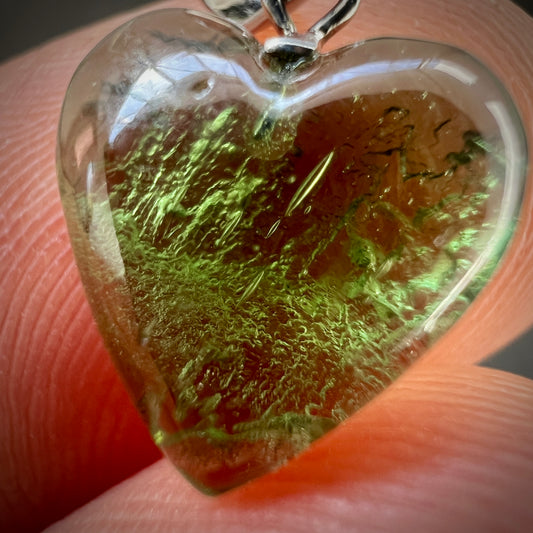 Moldavite Heart pendant