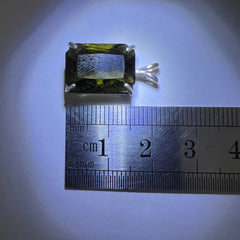 Faceted Moldavite pendant - Emerald cut 7.11 carat.