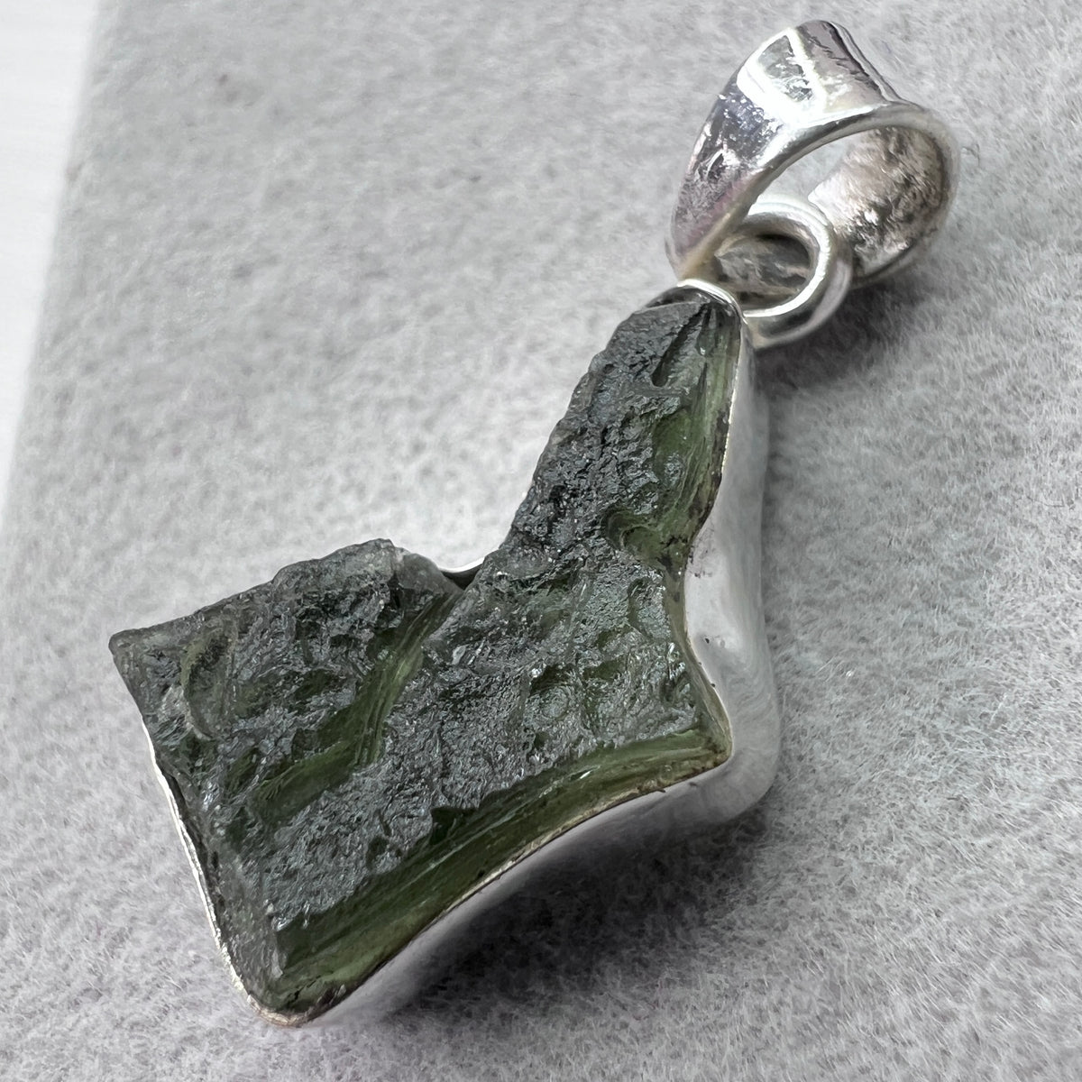 2.67g Bezel Set Moldavite Silver Pendant