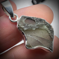 3.17g Bezel Set Moldavite Silver Pendant