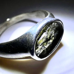 Moldavite Silver Ring - Size 11