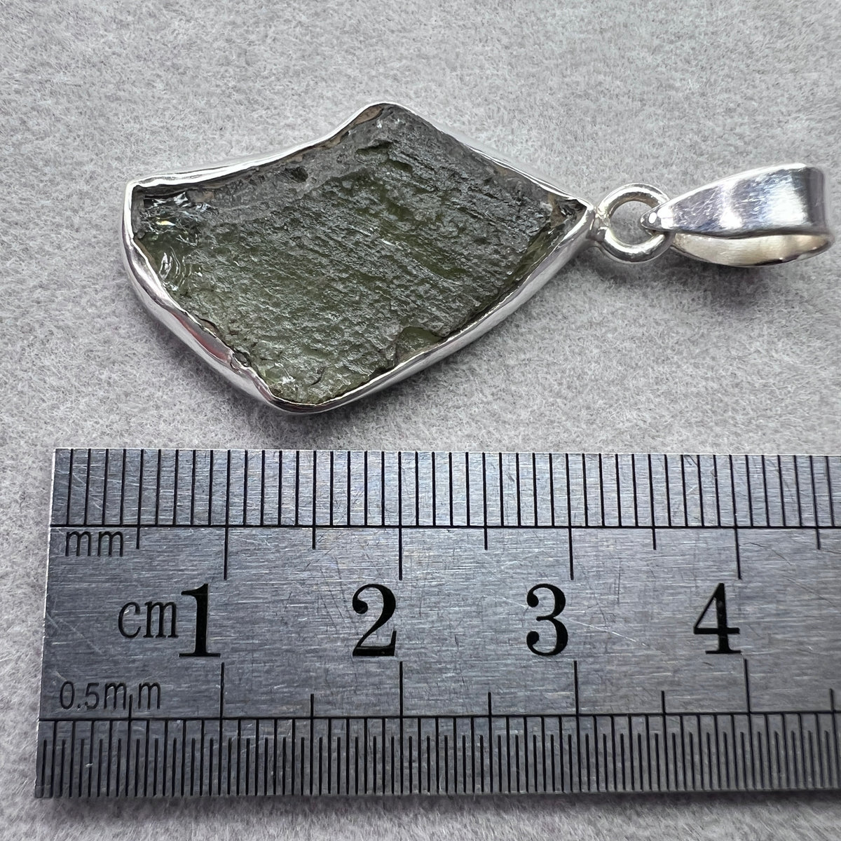 3.92g Bezel Set Moldavite Silver Pendant