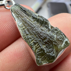 3.03g Bezel Set Moldavite Silver Pendant