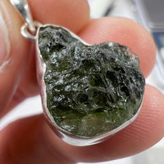 3.41g Bezel Set Moldavite Silver Pendant