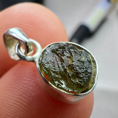 1.10g Bezel Set Moldavite Silver Pendant