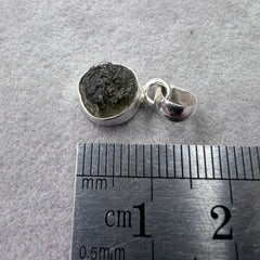 1.10g Bezel Set Moldavite Silver Pendant