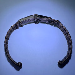 0.93g Chlum Moldavite & 0.68g Libyan Desert Glass Solid Copper Bracelet