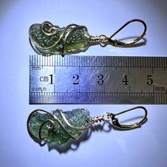 Beautiful Moldavite Earrings 14k Gold Fill