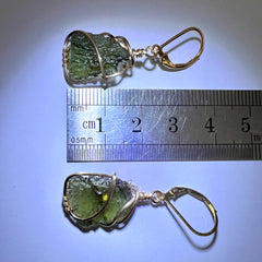 Graceful Moldavite Earrings 14k Gold Fill