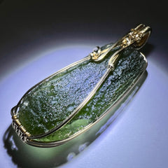 7.92g Moldavite & Gold Pendant