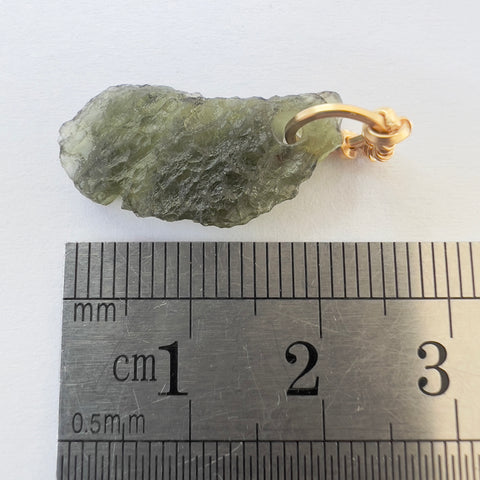 Moldavite Pendant – Gold Wrap
