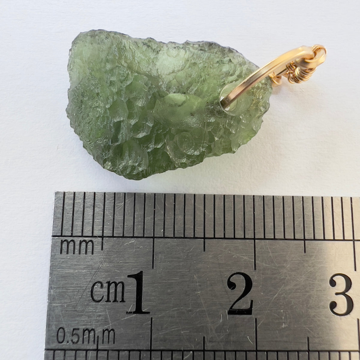 Moldavite Pendant – Gold Wrap