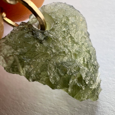 Moldavite Pendant – Gold Wrap