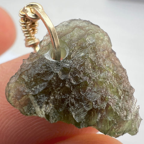 Moldavite Pendant – Gold Wrap