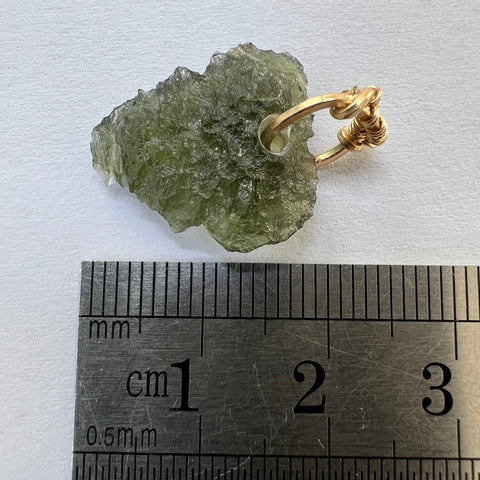 Moldavite Pendant – Gold Wrap