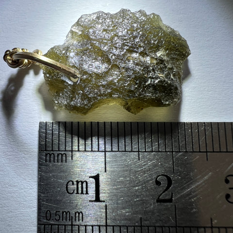 Moldavite Pendant – Gold Wrap