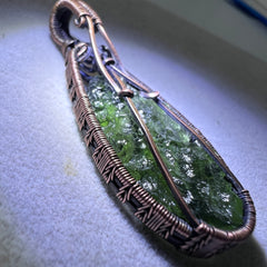 3.45g Moldavite Copper Pendant with Ethiopian Opal