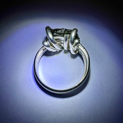 Moldavite Silver Ring (Size 7 - M)