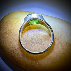 Moldavite Silver Ring (Size 8 - R)