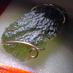 12.51g Moldavite Angel Chime - Gold Pendant