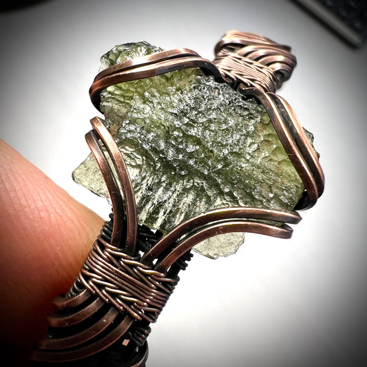 1.25g Moldavite & Copper Bracelet