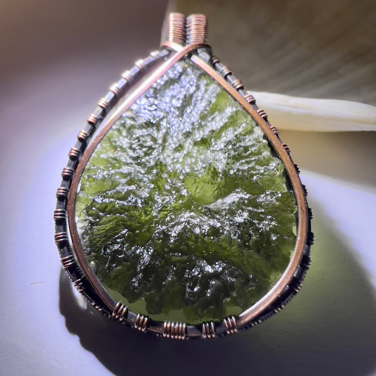 7.05g Moldavite & Copper Pendant
