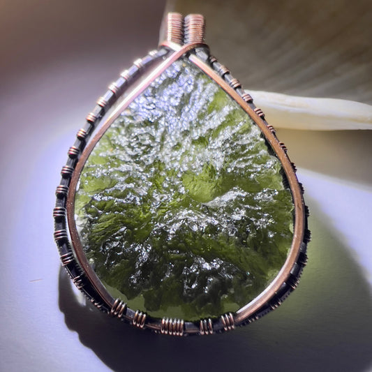 7.05g Moldavite & Copper Pendant