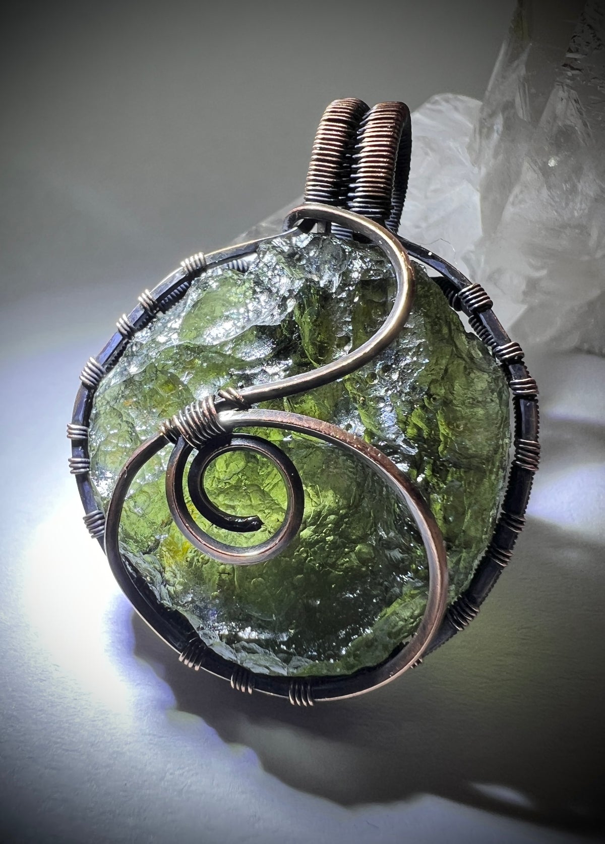 8.48g Moldavite Disk Pendant