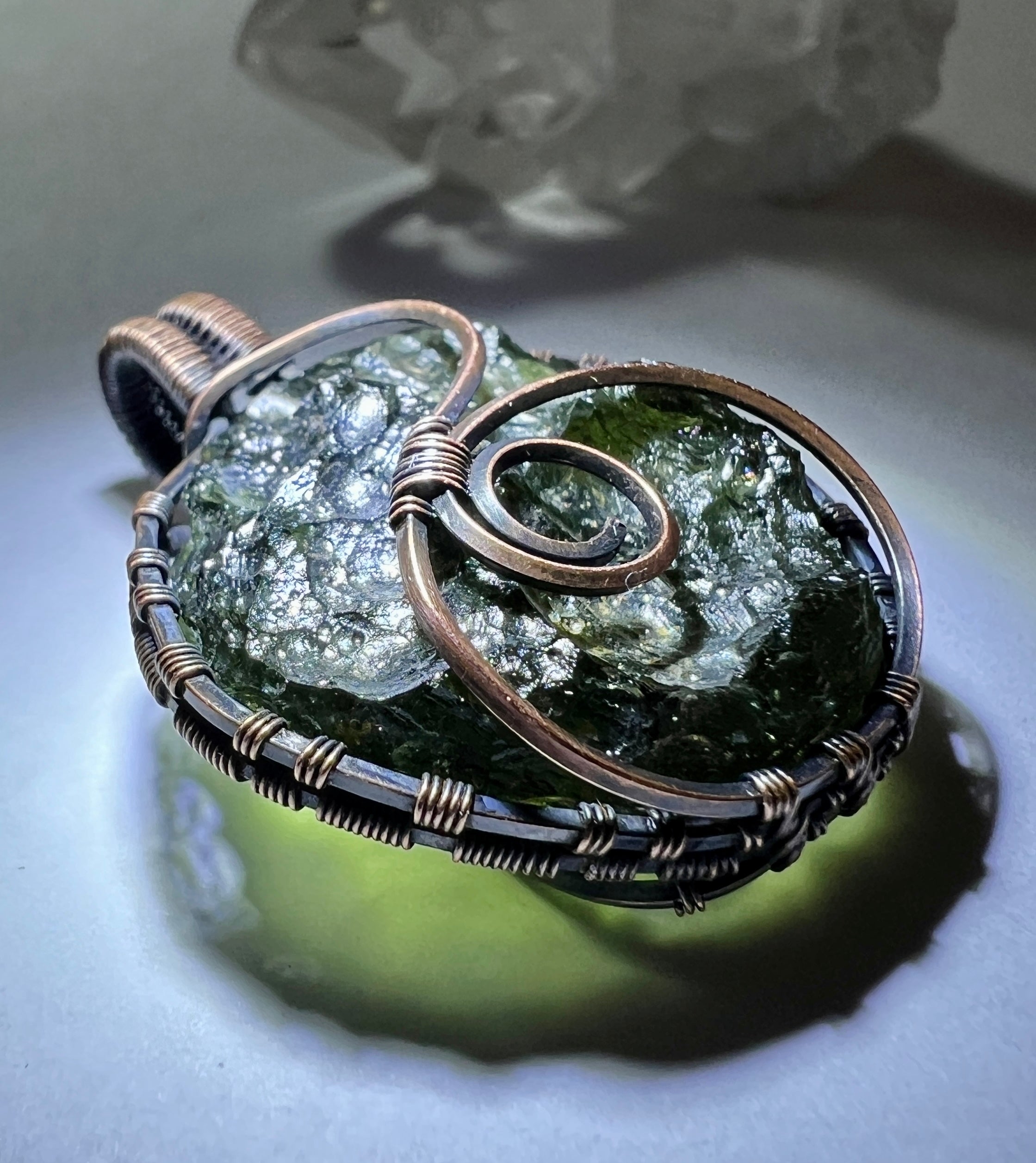 8.48g Moldavite Disk Pendant