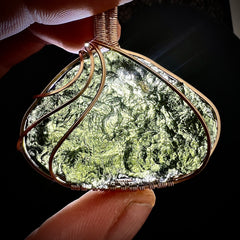 12.93g Gold/Moldavite pendant