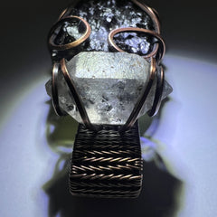 14.7g Chlum Moldavite & Copper Pendant with Herkimer Diamond