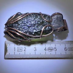 14.7g Chlum Moldavite & Copper Pendant with Herkimer Diamond