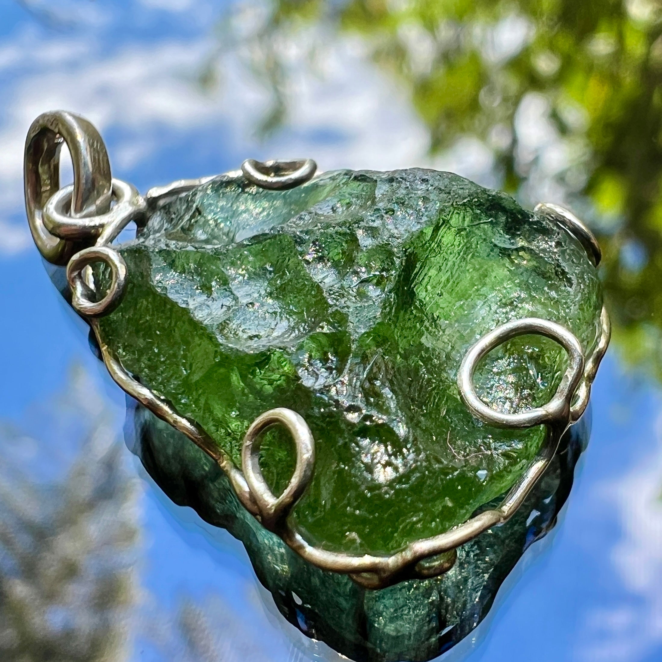 Moldavite/Silver pendant 2.25g