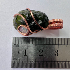 Moldavite & Opal Copper Pendant
