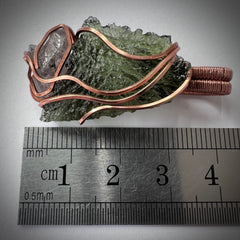 Moldavite & Herkimer Diamond Pendant