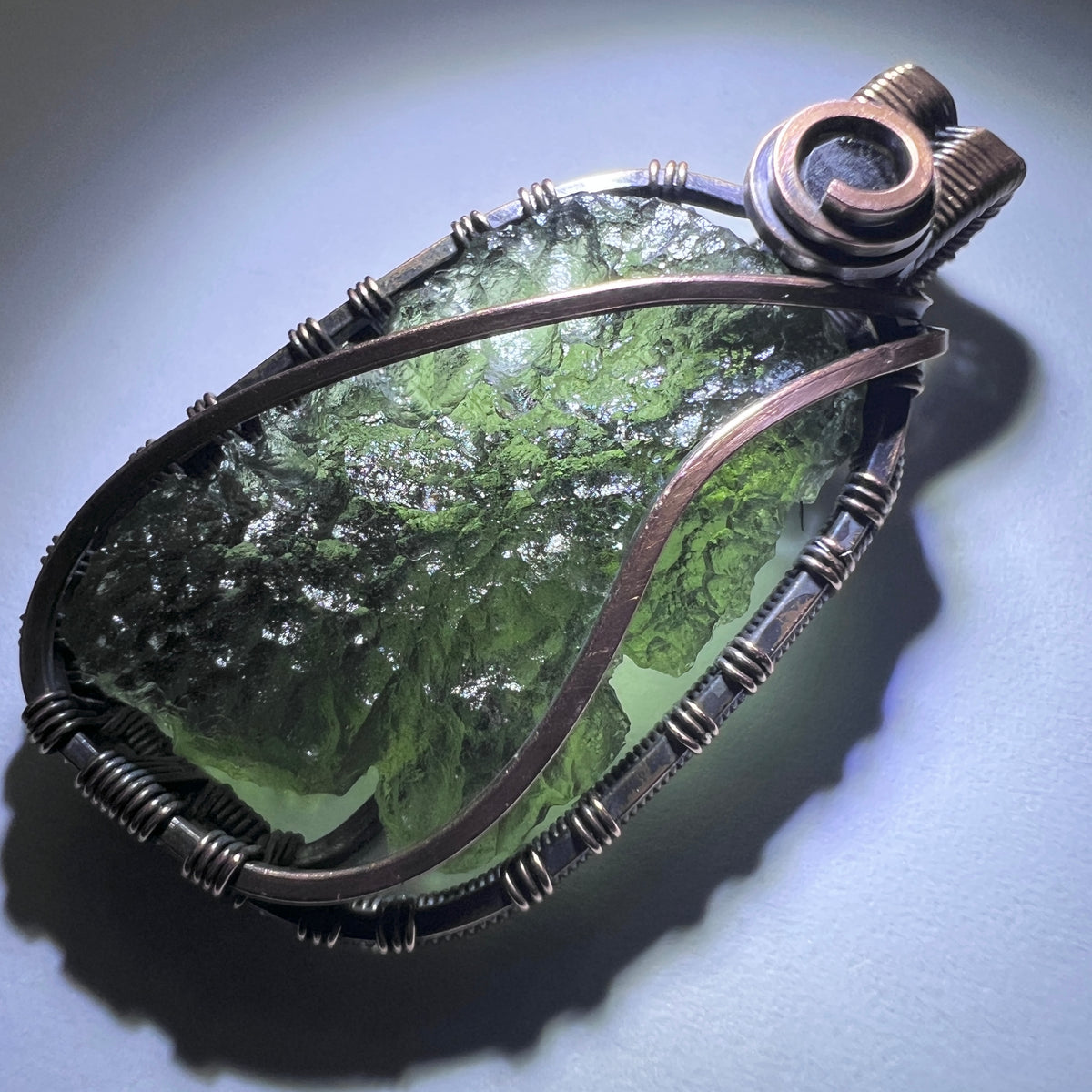 Moldavite & Smokey Quartz Pendant.