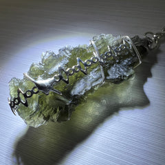 9.41g Moldavite & Silver Pendant