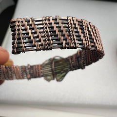 Moldavite/Copper Bracelet with Libyan Desert Glass