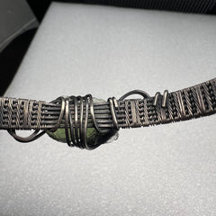 Moldavite/Silver Bracelet