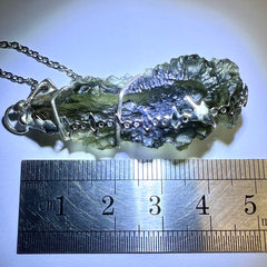 9.41g Moldavite & Silver Pendant