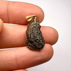 1.92g Moldavite & Gold Pendant